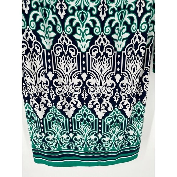 Laundry By Design Ladies Shift Dress 3/4 Sleeve Damask Pattern Lined Size 4 - Picture 5 of 14